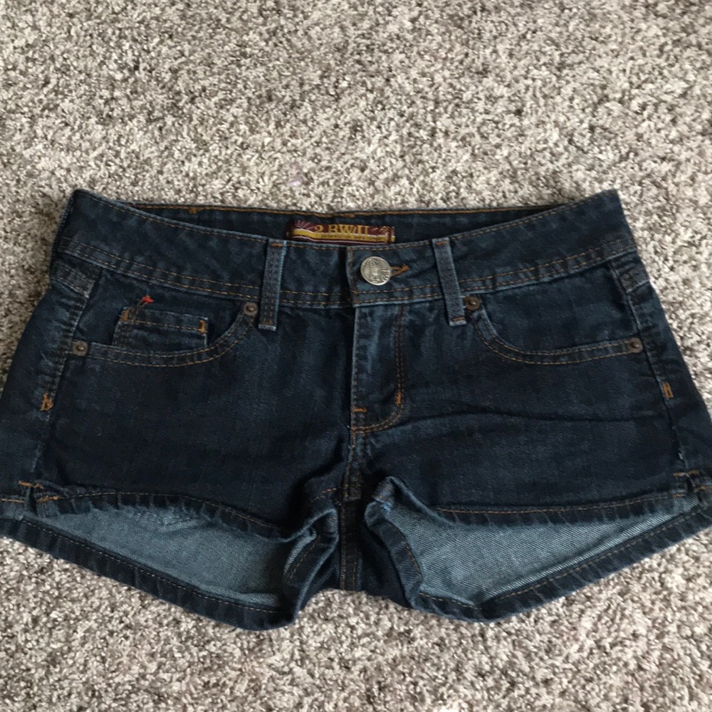 Never worn dark wash jean shorts